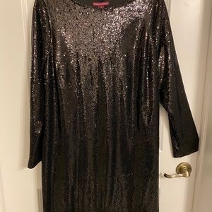 Fully lined black sequin cocktail dress